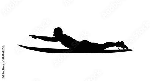 ocean rider silhouette of a surfers graceful glide, isolated on transparent background