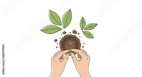 planting new life nurturing growth and hope, isolated on transparent background