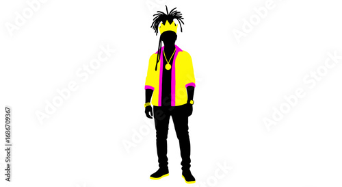 regal streetwear a crowned silhouettes bold statement, isolated on transparent background