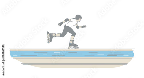 rollerblading above the water urban speed and grace, isolated on transparent background