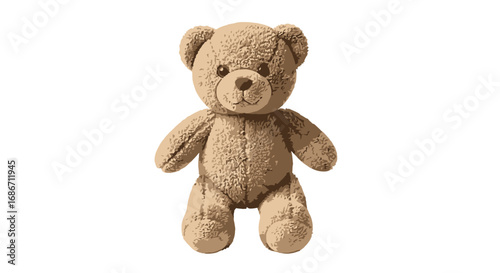 sweet tenderness a brown teddy bear illustration, isolated on transparent background