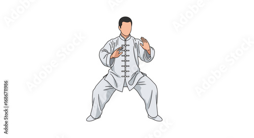 tai chi chuan the gentle power of movement, isolated on transparent background
