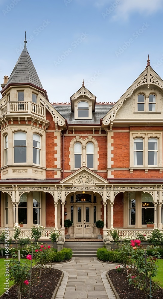 Fototapeta premium Victorian Era Mansion Exterior Architectural Beauty.