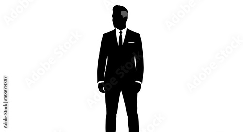 the silent strategist a silhouette of power, control, and calculated precision, isolated on transparent background