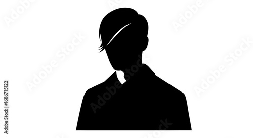 the unseen watcher a black and white silhouette portrait, isolated on transparent background