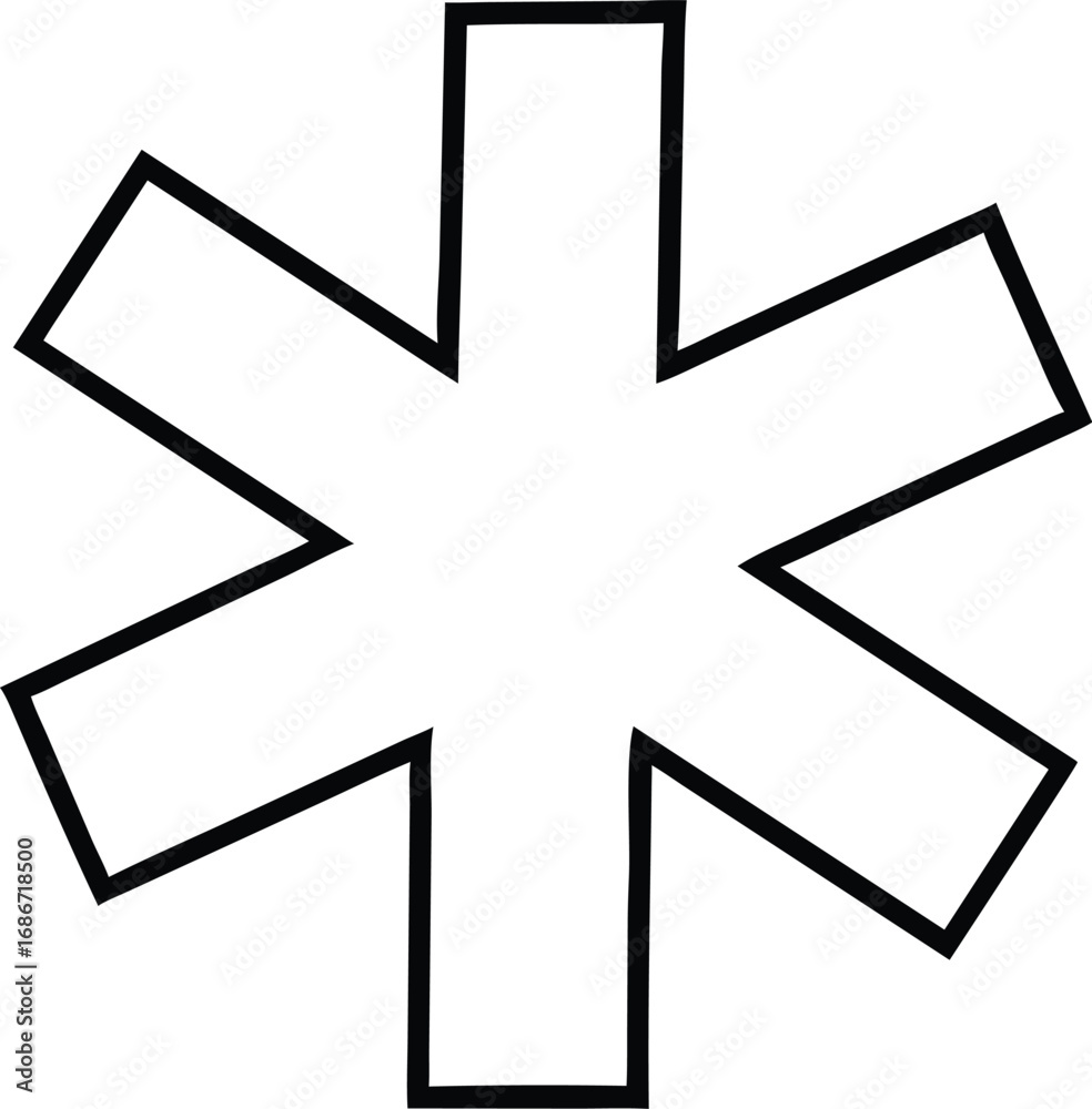 Obraz premium star of life outline icon on white background