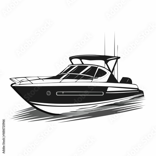 driving speed boat silhouette collection
