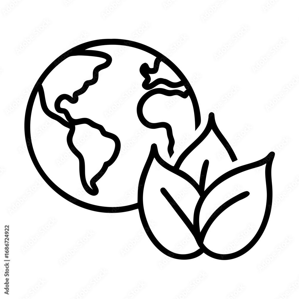 Fototapeta premium Eco transportation leaf globe symbol icon transparent background 