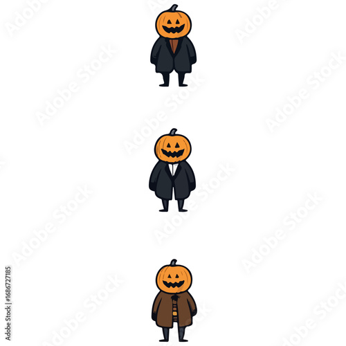 Pumpkin, pumpkin man, costume, Halloween festival, vector, transparent background, pumpkin, october, jack, celebration, scary, horror, evil, decoration, person, fun, pumpkin man sets, Various costumes