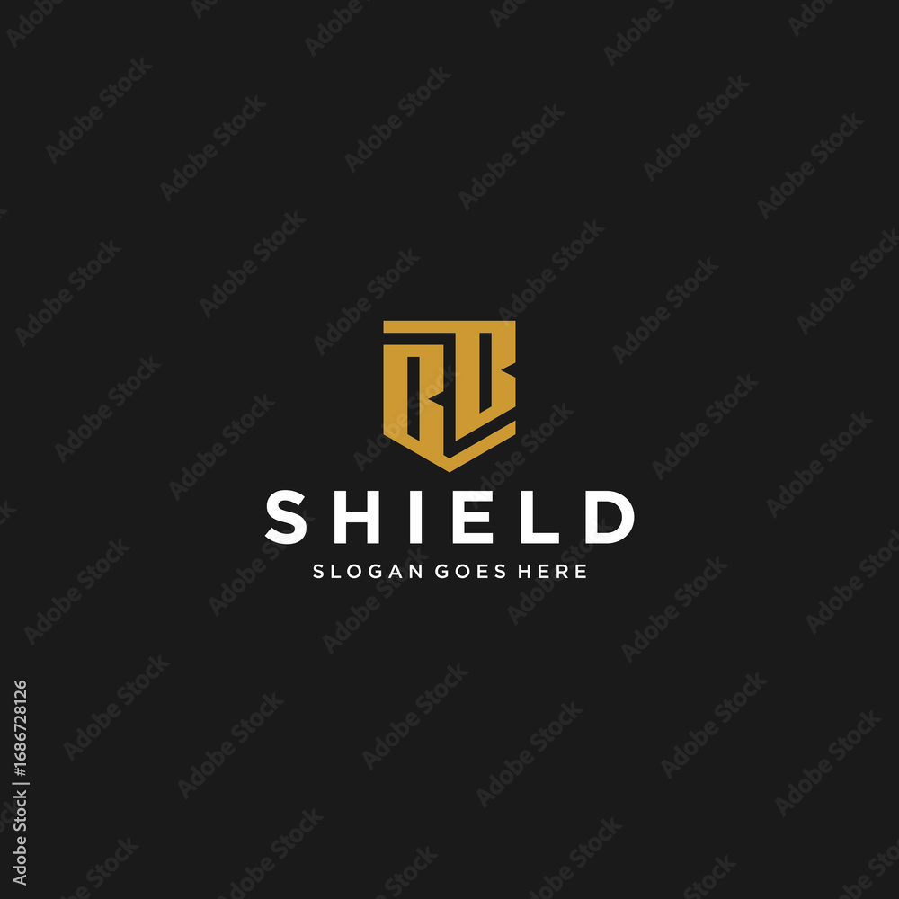 Fototapeta premium BB Shield Logo Design Inspiration