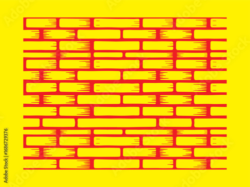 Yellow Brick Wall Seamless Pattern Texture Background