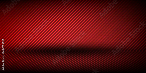 Studio interior with carbon fiber texture. Modern carbon fiber textured red black interior with light. Background for mounting, product placement. EPS 10