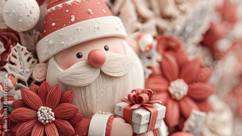 3d render of a santa claus with presents