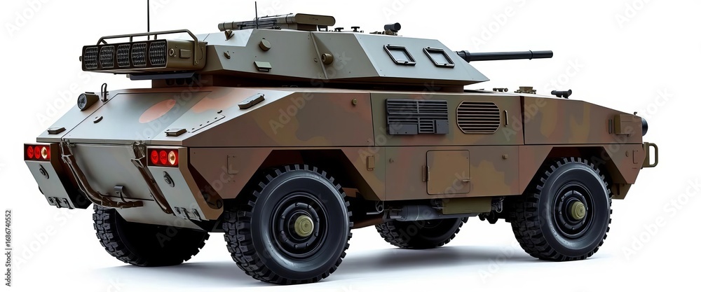 Obraz premium Light armored vehicle, Belarusian design, isolated on white, operational, engineering