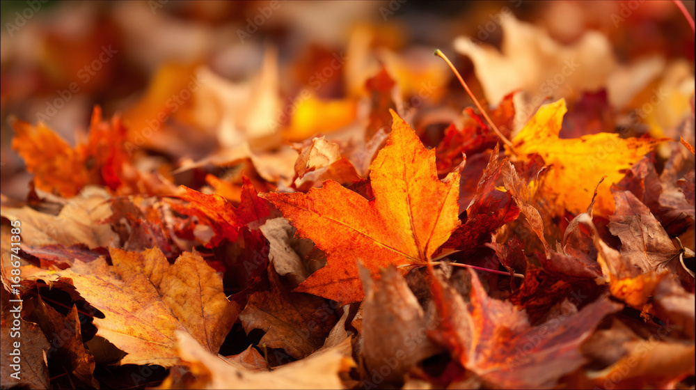 Obraz premium autumn leaves fallen in the ground