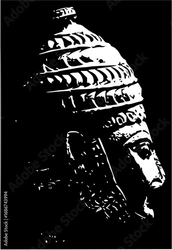 Intricate ancient artifact with detailed carvings captures historical artistry and cultural heritage.