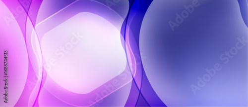 Abstract fluid shapes blend purple, pink, blue hues. Soft gradients create dynamic visual effect. Modern design element.