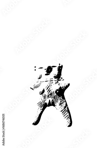 Ancient fertility figurine with abstract textures evokes primal human connection and historical artistry