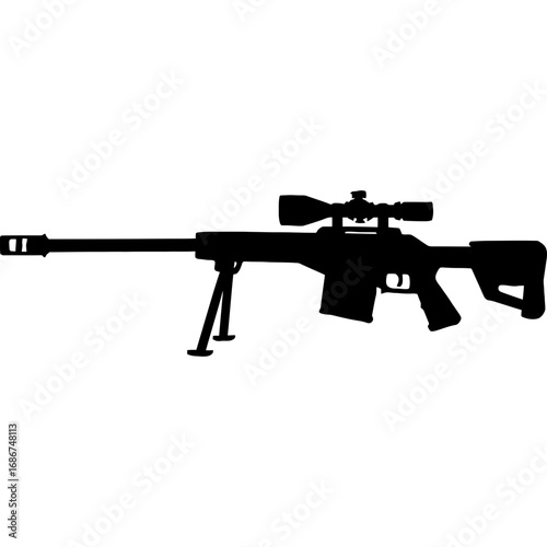Black silhouette of anti-materiel rifle