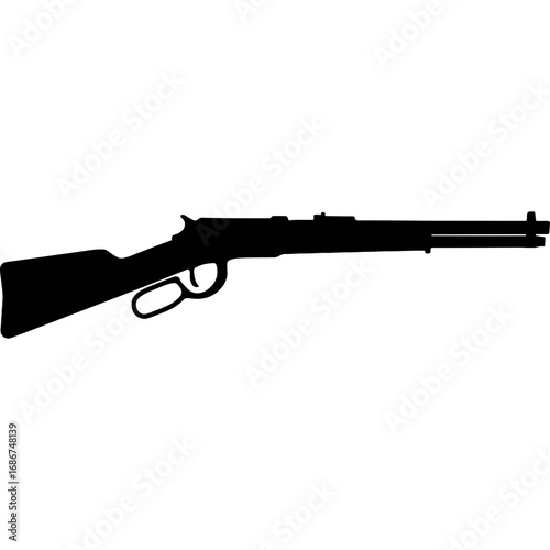 Black silhouette of lever-action rifle