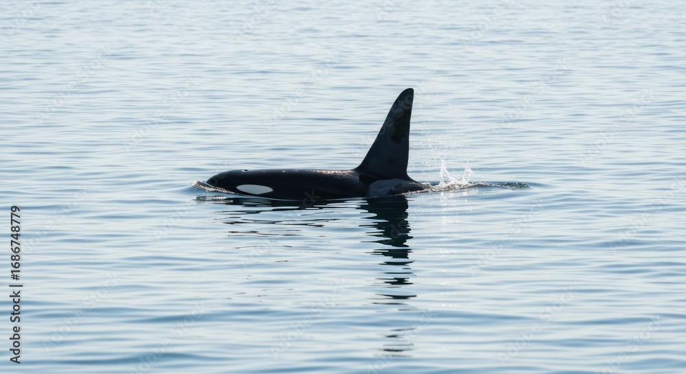 Fototapeta premium Orca swimming in ocean