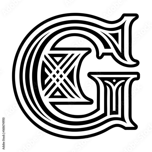 Abstract alphabet g logo in glyph style