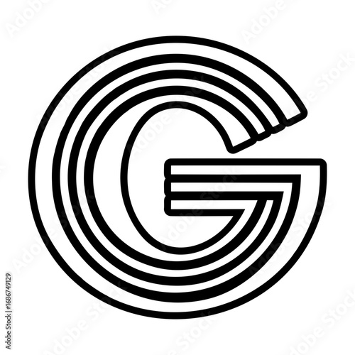 Minimalistic letter g logo crafted in solid style