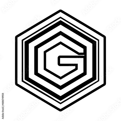 Abstract alphabet g logo in glyph style