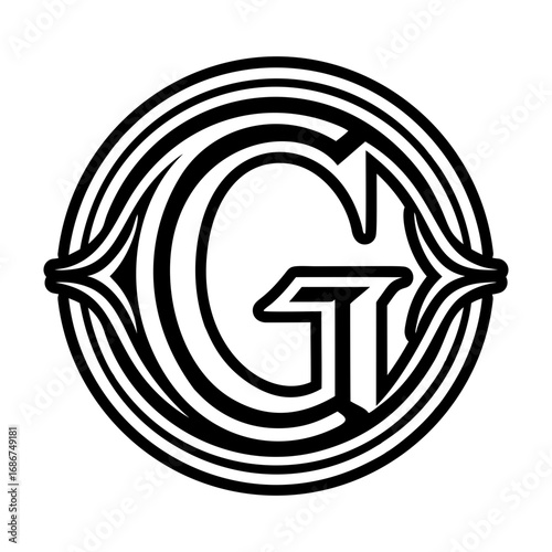 Elegant g symbol crafted in solid style