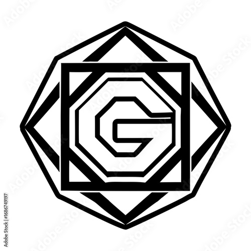 Elegant g symbol crafted in solid style