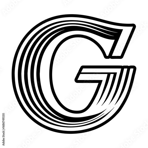 Elegant g symbol crafted in solid style