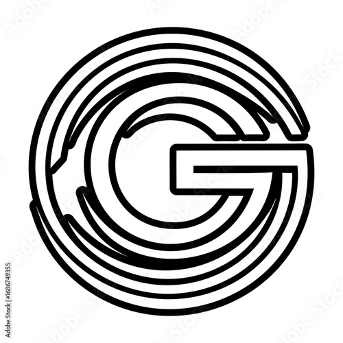 Minimalistic letter g logo crafted in solid style