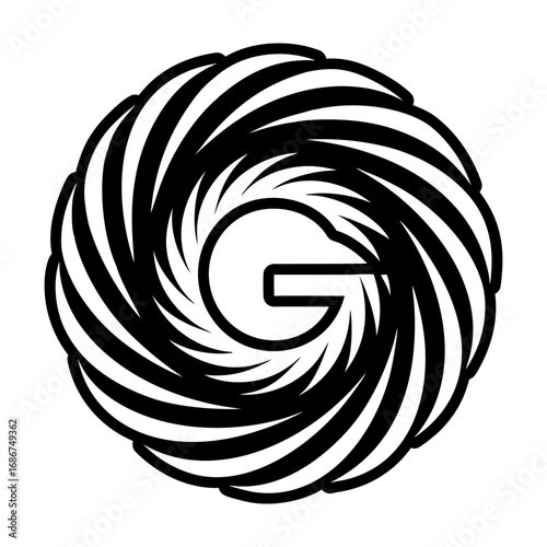 Elegant g symbol in solid style