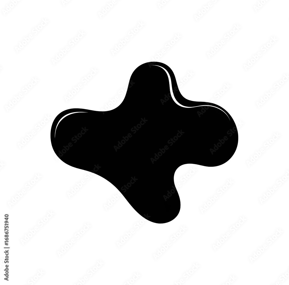 Fototapeta premium Abstract, dark shape resembling a stylized flower or organic form