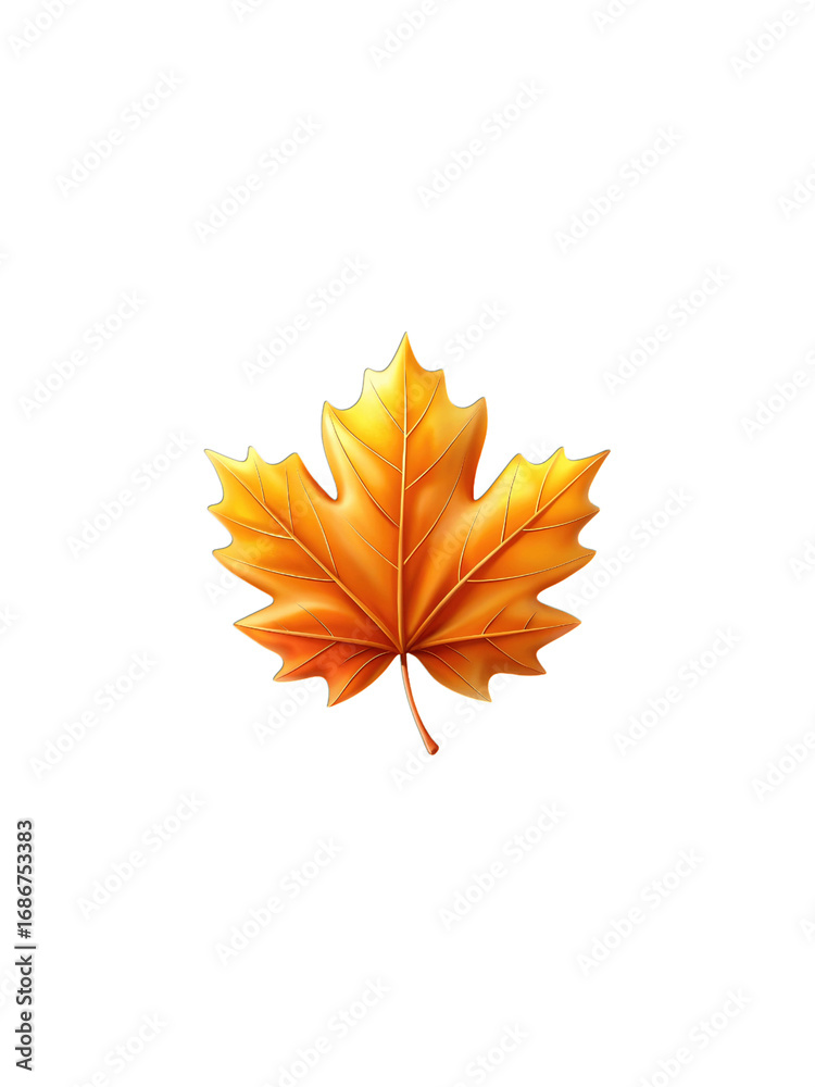 Fototapeta premium Vibrant autumn maple leaf closeup isolated against darkness perfect fall season symbol