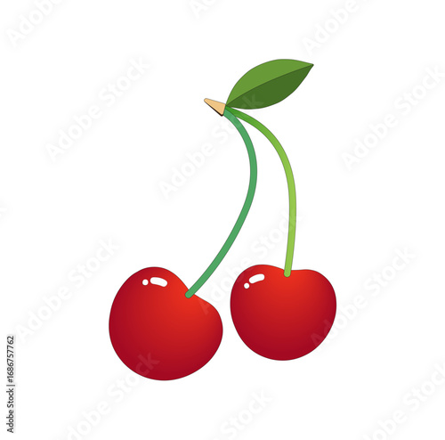 cherries with leaves