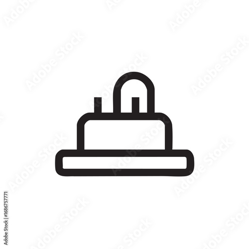 A line drawing of a fire alarm or strobe light.