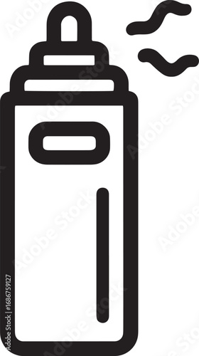 Inhaler icon simple line art clean medical symbol for respiratory health and treatment silhouette