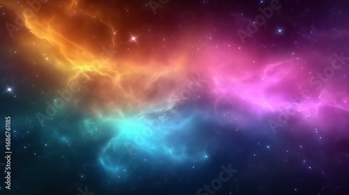 Colorful Nebula Emitting Vibrant Light in Deep Space with Ethereal Beauty
