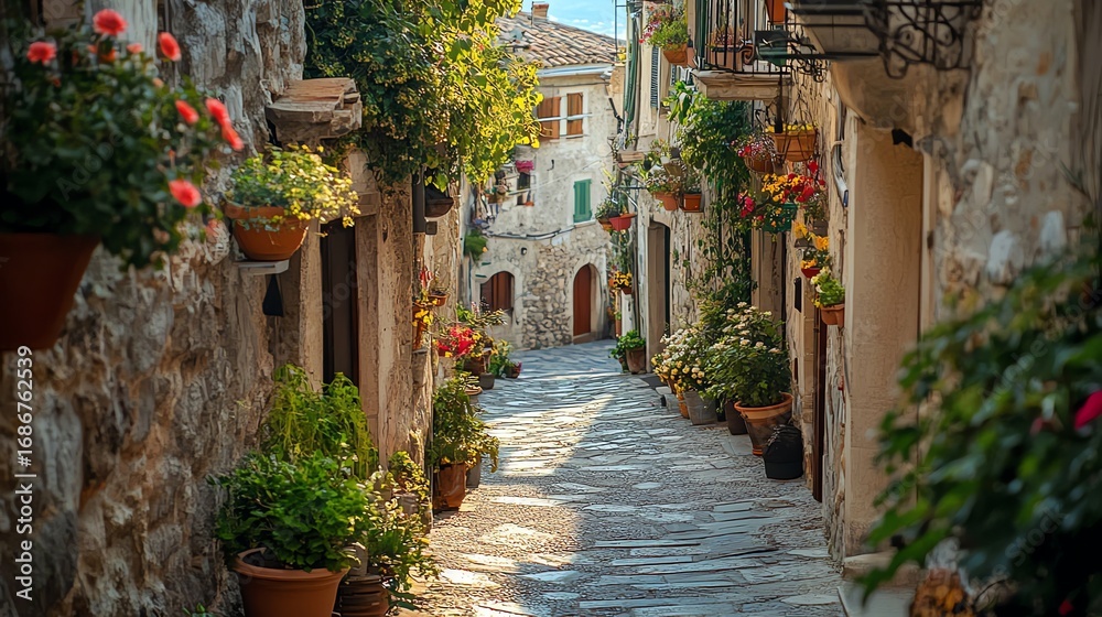 Fototapeta premium narrow street in the old town in croatia