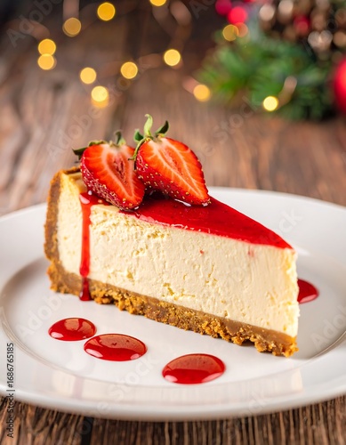 Festive cheesecake slice
