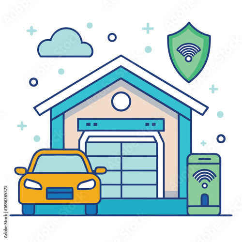 Smart garage door opener with car and phone control