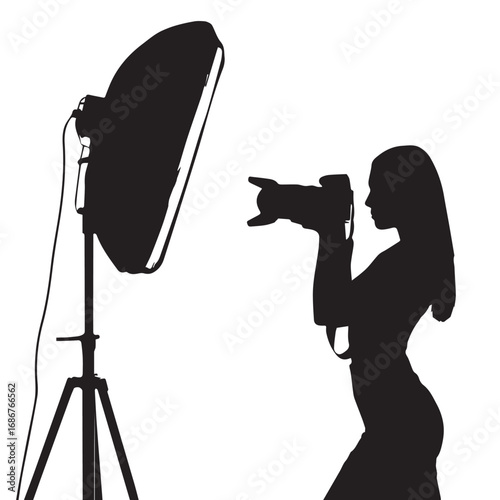 Professional Photographer Silhouette with Studio Light