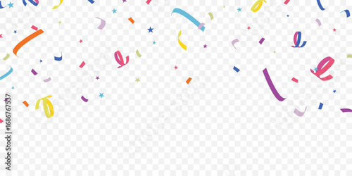 confetti background Stunning colors that zigzag down for the celebration. Festive decoration vector illustration
