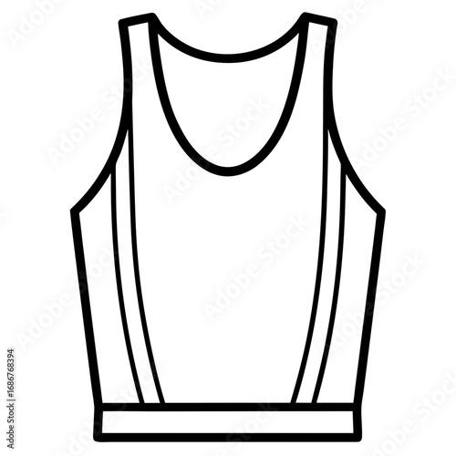 Sleeveless Shirt Outline Vector Design