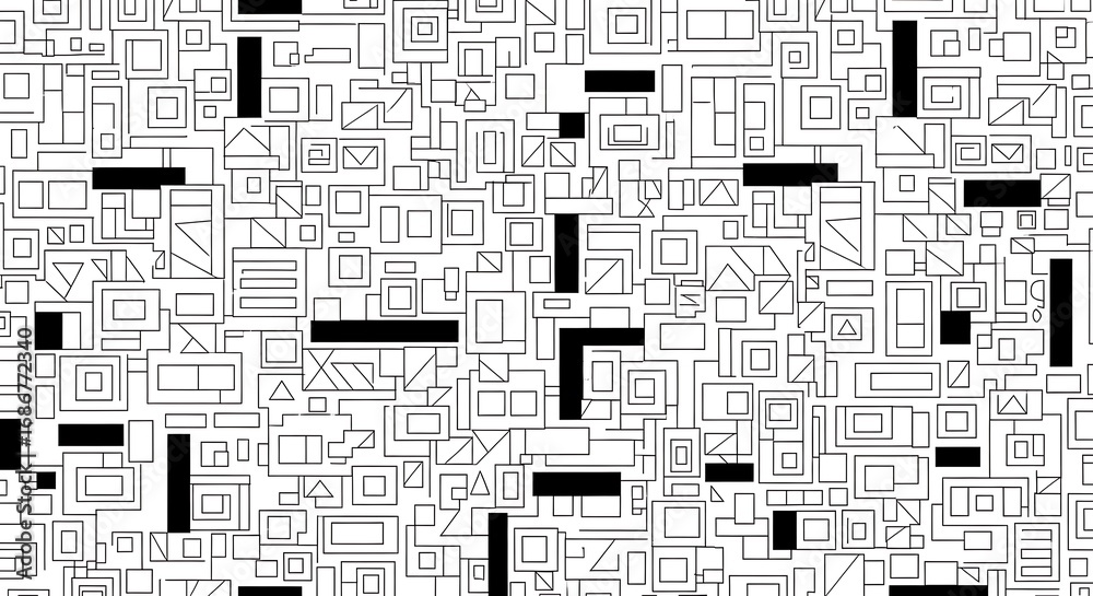 Geometric Black White Abstract Pattern. Geometric Black White Abstract Pattern.