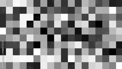 Abstract old retro movie horizontal moving dark square shapes pattern. Abstract grunge blank shapes, pixel transition matte channel.