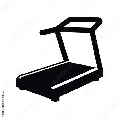 Silhouette of a treadmill for cardio fitness and home exercise equipment