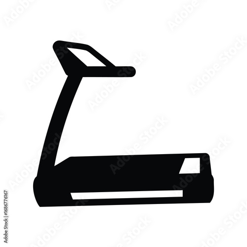 Silhouette of a treadmill for indoor fitness exercise and cardio workouts