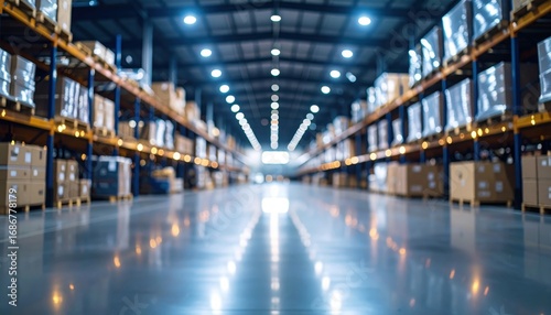 Exploring abstract warehouse interiors industrial space photography cold environment ground view bokeh effect